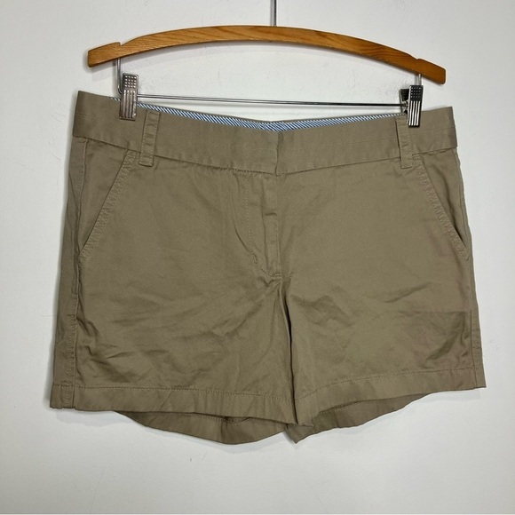 J. Crew‎ 100% cotton chino broken in khaki shorts size 10 - Picture 1 of 6